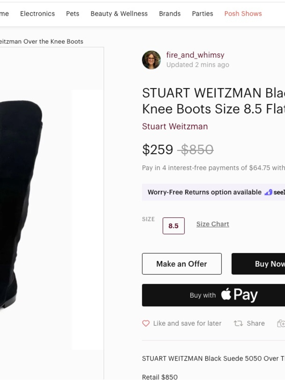 Stuart weitzman black knee boots